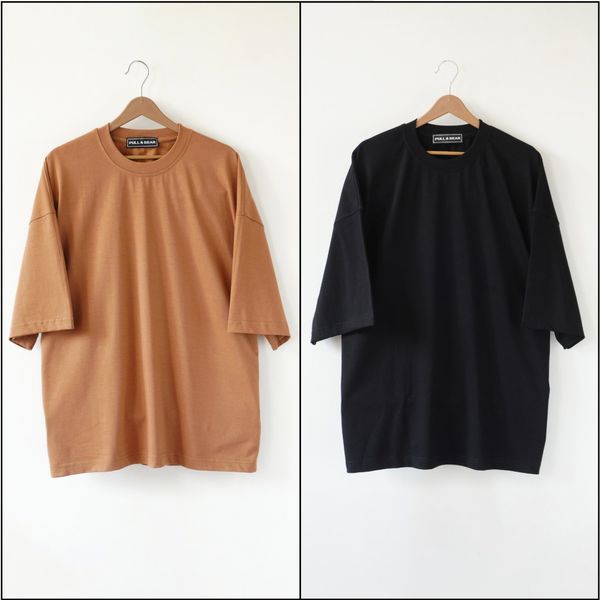 تیشرت بیسیک مردانه قواره باکسی پنبه دولا - کد 0036