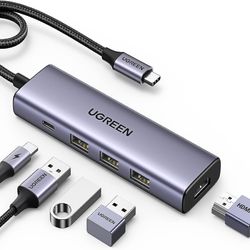 هاب 5 پورت USB-C یوگرین مدل CM511-15597 با HDMI 4K@60Hz و PD 100W