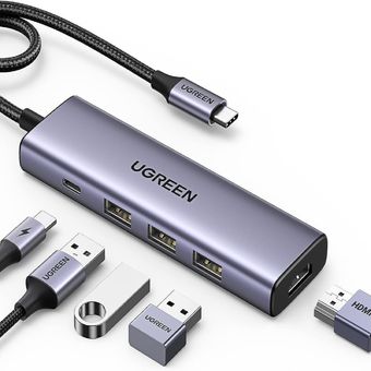 هاب 5 پورت USB-C یوگرین مدل CM511-15597 با HDMI 4K@60Hz و PD 100W
