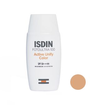 فلوئید ضدآفتاب رنگی ایزدین SPF50 مدل Active Unify ‌مناسب انواع پوست، حجم 50 میلی‌لیتر