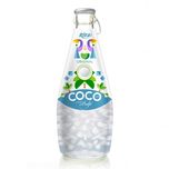 نوشیدنی آب نارگیل شیشه ای با تیکه نارگیل -330میل -24عددی