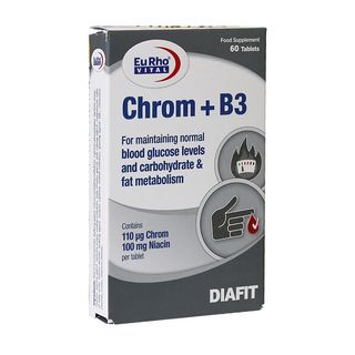 قرص کروم و ویتامین B3 یوروویتال بسته 60 عددی*845