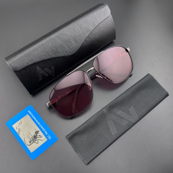 عینک آفتابی خلبانی مردانه آلبرت وگ مدل 6306C21P39 Polarized Maroon