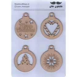 موتیف چوبی آویز کریسمس کد P025