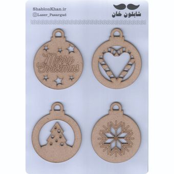 موتیف چوبی آویز کریسمس کد P025