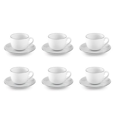 ست فنجان و نعلبکی 12 پارچه چینی زرین ایران مدل چای خوری ایتالیا اف 8 سمن درجه سه	