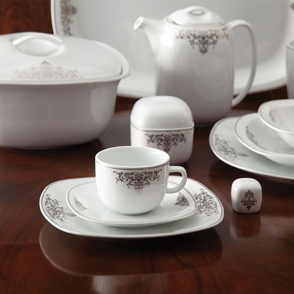 سرویس غذاخوری 98 پارچه 12 نفر چینی زرین ایران مدل کواترو مونت کارلو درجه عالی