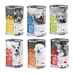کنسرو سگ یو اس پت ( us pet ) 400 گرمی مجموعه 6 عددی