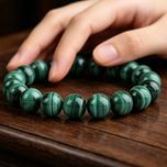 دستبند سنگ طبیعی مالاکیت برسانو کد 4543