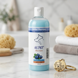 شامپو گیاهی پروتئینه پت - عصاره بلوبری (Hi Pet Protein Herbal Shampoo) | حجم 450 میلیلیتر