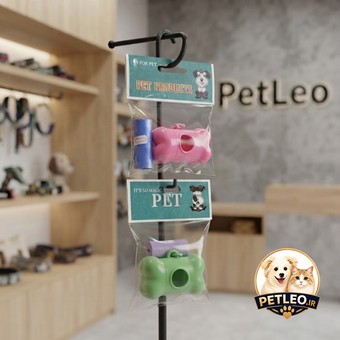 محفظه کیسه جمع‌آوری فضولات طرح استخوان فور پت (For Pet) به همراه رول | موجود در دو رنگ سبز و صورتی