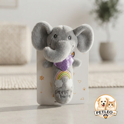 عروسک سوتک‌دار ایزیا طرح فیل (EZI PET Clever Home) | رنگ خاکستری