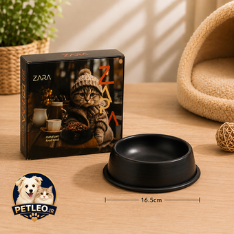 ظرف آب و غذای فلزی پتسا طرح زارا (Petsa - Zara) | سایز M (قطر 16.5 سانتی‌متر)