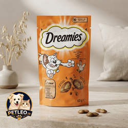تشویقی مغزدار گربه دریمیز (Dreamies) با طعم مرغ | 60 گرم