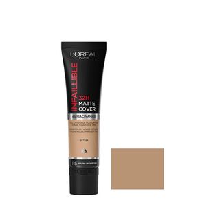کرم پودر مایع لورآل Spf 25 مدل Matte Cover 32H مناسب برای انواع پوست حجم 30 میلی‌ لیتر