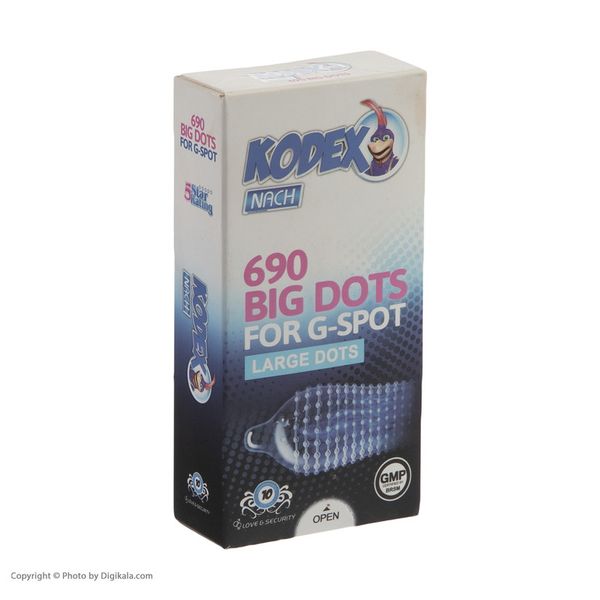 کاندوم ناچ کدکس مدل BIG DOTS بسته 10 عددی
