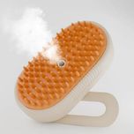 برس شارژی بخار دار حیوانات خانگی با سری سیلیکونی جداشونده و قابل شستشو، دسته تاشو، مناسب سگ و گربه و جونده، ابعاد 10x7x5 سانتی‌م