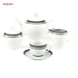 سرویس چینی 102 پارچه کامل چینی زرین ایران سری ایتالیا اف مدل سیلور لاینر درجه یک