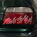 برچسب چراغ خودرو استیک طرح شعله سفید کد W001 بسته 2 عددی