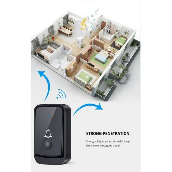 زنگ بی سیم مدل 2Q489-BB به همراه شستی