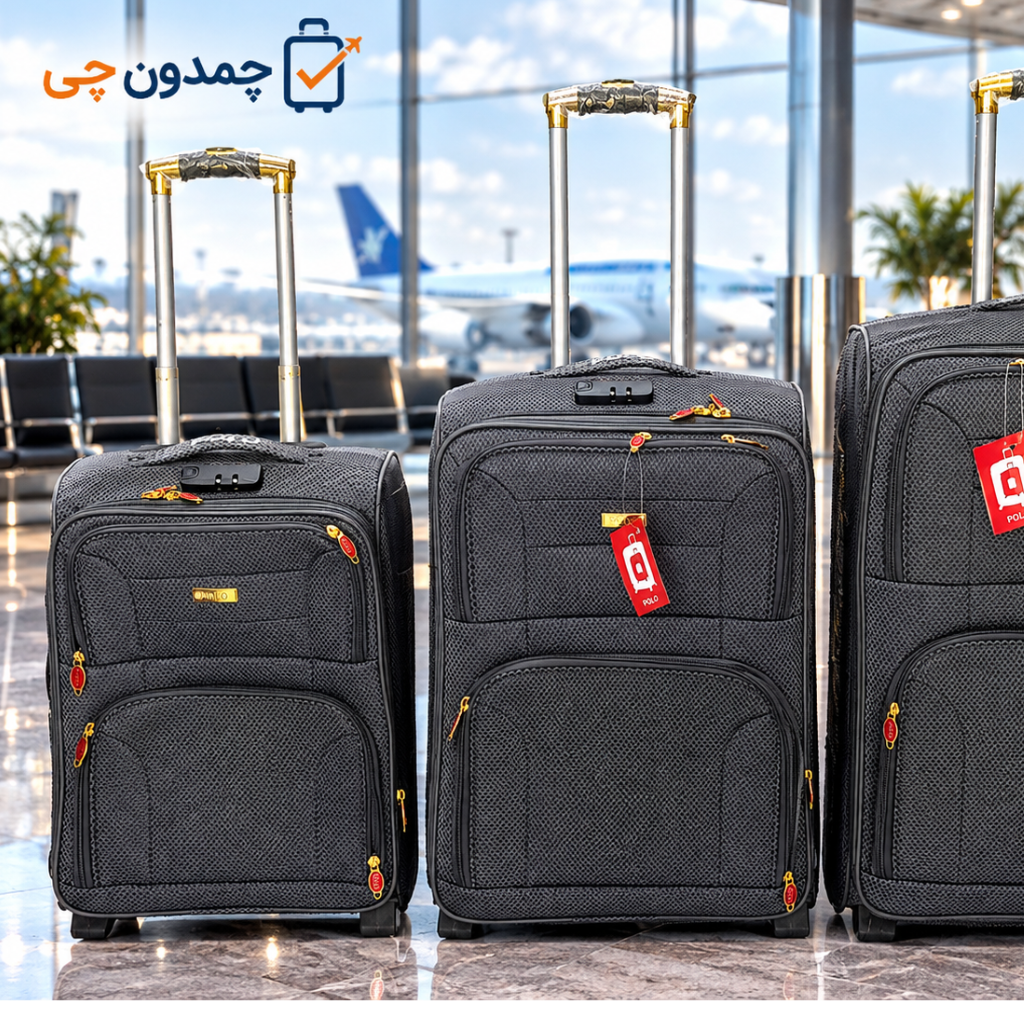 چمدان برزنتی برند پولو POLO | چرخ اسکیتی