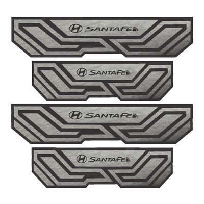 برچسب پارکابی خودرو شیپرس طرح چرم کد SP040 مناسب برای هیوندای سانتافه بسته 4 عددی به همراه جاکلیدی