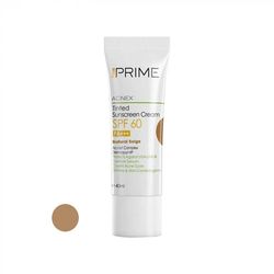 کرم ضدآفتاب رنگی پرایم، 60 SPF، مدل 02، مناسب پوست چرب و مختلط تنالیته رنگ متوسط و حجم 40 میلی‌لیتر، محافظت کننده در برابر اشعه