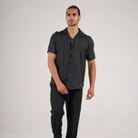 پیراهن آستین کوتاه پارچه لینن مشکی