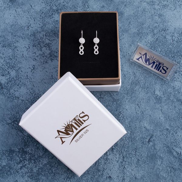 گوشواره نقره زنانه آمیتیس مدل بی نهایت AMT-G027