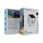شارژر دیواری فست شارژ Powerology (پاورولوژی) مدل Halo Dual-Port GaN Charger 70W