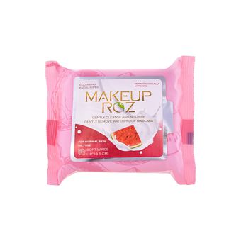 دستمال مرطوب میکاپ رز مدل water melon بسته 25 عددی