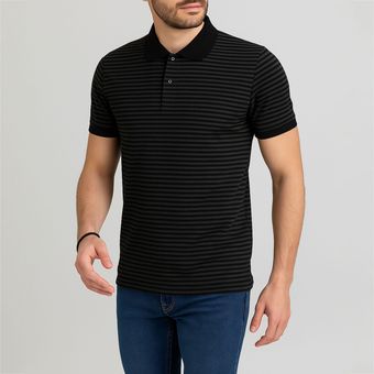 پولوشرت آستین کوتاه یقه برگردان مردانه باینت مدل 812-1 رنگ مشکی