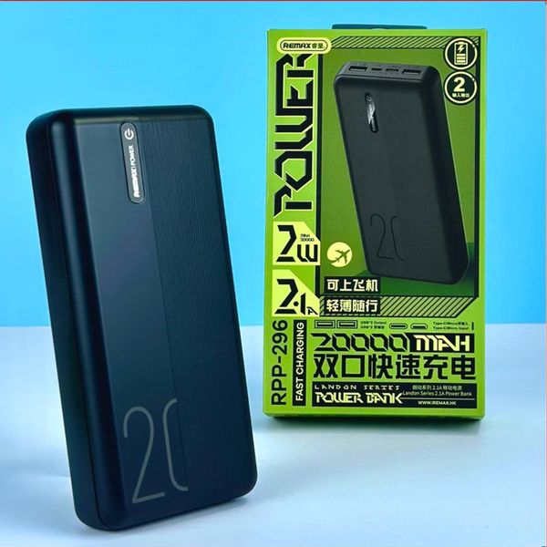پاوربانک ریمکس مدل RPP-296 ظرفیت 20000 میلی آمپر ساعت