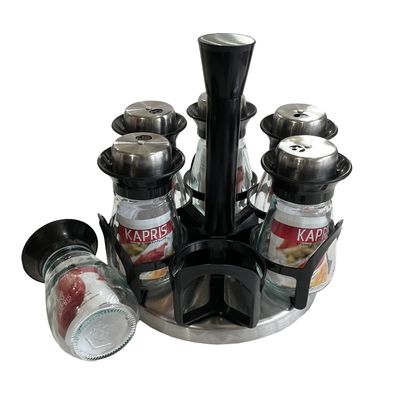 ست جا ادویه 6 پارچه کاپریس مدل بیوتی گردان ساده