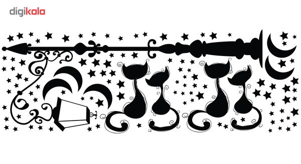 استیکر دیواری سالسو طرح calm night cats a.z