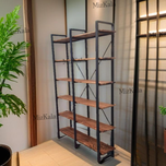 کتابخانه و شلف آهن و چوب مدل رنگین کمان
