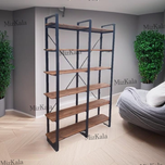 کتابخانه و شلف آهن و چوب مدل رنگین کمان