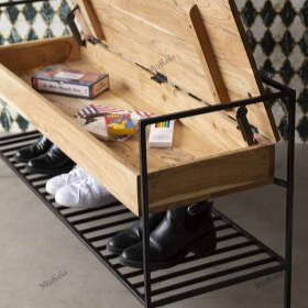 جا کفشی کمدی چوب طبیعی مدل ساتن