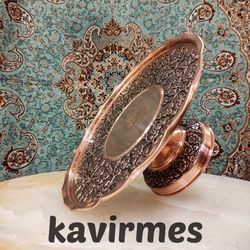 شیرینی خوری مسی تک پایه بهار