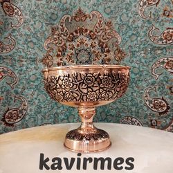 شکلات خوری مسی تک پایه بهار