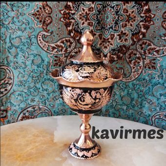 قندان مسی تک پایه الماس تراش