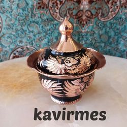 قندان مسی بدون پایه الماس تراش