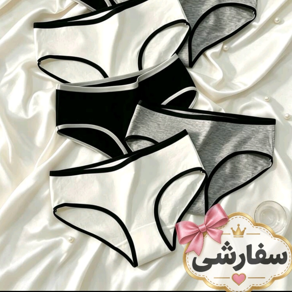 ست 6 عددی شورت زنانه اسپرت و مینیمال؛ مدل سه‌گوش (اسلیپ) با فاق متوسط ​​در رنگ‌های متنوع (مشکی، سفید و خاکستری