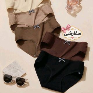 بسته 3 عددی شورت نخی زنانه AOKVOGIRL؛ شامل مدل‌های چهارخانه با طرح پاپیون (رنگ‌بندی تصادفی) و مدل‌های ساده (تک‌رنگ)