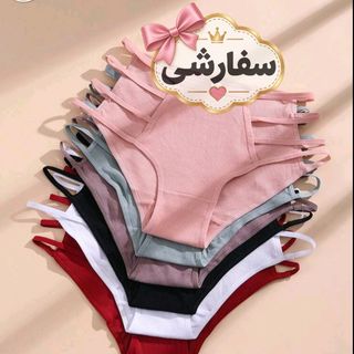 6 عدد شورت زنانه مثلثی از جنس پنبه خالص، لباس زیر راحت و جذاب با طراحی توری (باز)