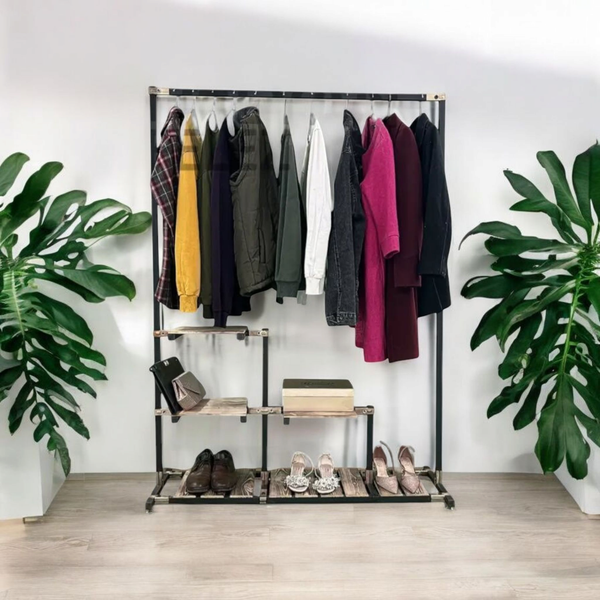 رگال لباس ایستاده فلز و چوب مدل باران