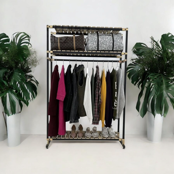 رگال لباس ایستاده چوب و فلز مدل روماک