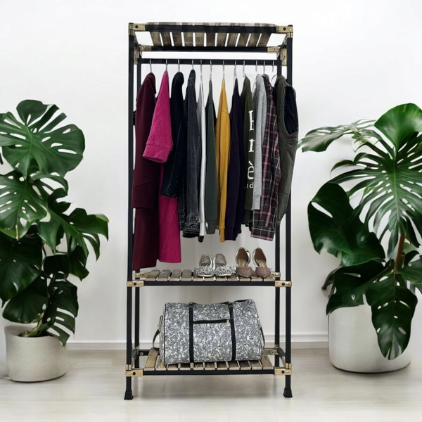 رگال لباس ایستاده چوب و فلز مدل روژان