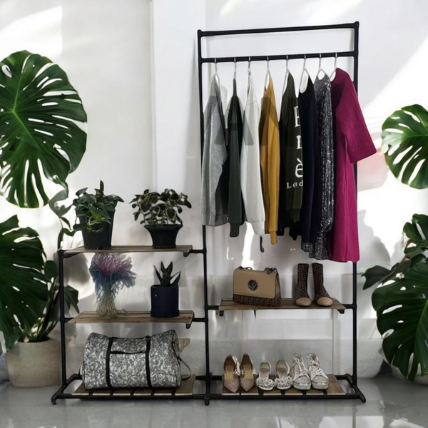 رگال لباس ایستاده چوب و فلز مدل هومن