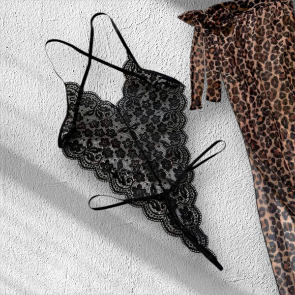 لباس خواب زنانه بادی و دامن پلنگی